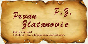 Prvan Zlatanović vizit kartica